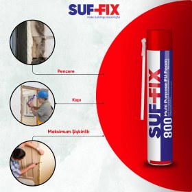 Resim Suf-Fix 800 Pipetli Montaj Köpüğü 750ML - Kapı Pencere Dolgu Isı Yalıtım Köpüğü 