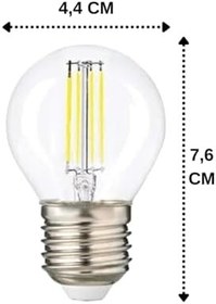 Resim Heka LED Ampul, 6W (51W), 6500K Beyaz Işık, E27 Duylu, Şeffaf, 5 Adet 