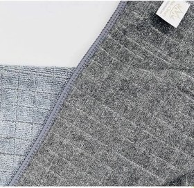 Resim Miss Clean Mikrofiber Kareli Yüzey Cam Temizlik Bezi 50x70 Cm Süper Emici - 320 Gr. - Gri - 1 Adet Gri 