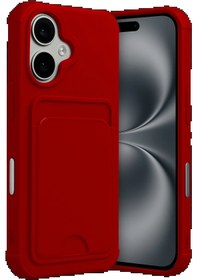 Resim CT STONES Apple Iphone 17 Kelvin Kartvizitli Silikon - Kırmızı-(5796) 