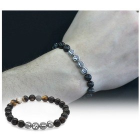 Resim Tesbihane Süleyman Akik Metal Kombinli Kişiye Özel Isim Yazılı Küre Kesim D Çok Renkli 