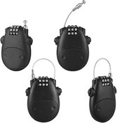 Resim zolyet Motosiklet Kask Kilidi Şifre Kilidi Scopic Tel Halat Hırsızlık Önleyici Kilit 3 Haneli Bavul Kask Bagaj Alet Kutusu Siyah 