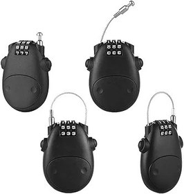 Resim zolyet Motosiklet Kask Kilidi Şifre Kilidi Scopic Tel Halat Hırsızlık Önleyici Kilit 3 Haneli Bavul Kask Bagaj Alet Kutusu Siyah 