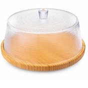 Resim Bambum Hira Cam Kapaklı Bambu Kek Fanusu 30 cm 