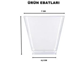 Resim Kristal Plastik Akrilik Prizma Kübik Kase 200CC 24 Adet - Kapaksız 