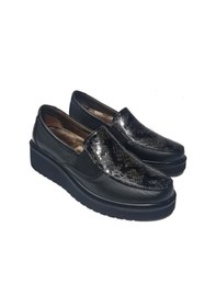 Resim Ceyo Kadın Hakiki Deri Dolgu Topuklu Rahat Günlük Ayakkabı 0730 Siyah 