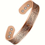 Resim 1 Adet Saf Bakır Manyetik Bilezik, Yaşam Ağacı Oyması & 6 Mıknatıs - Günlük Kullanım İçin Şık Manşet Bileklik, Yıl Boyu Çok Yönlü Takı, Manevi Aksesuar, Sofistike Aksesuar, Detaylı İşçilik, Sağlık Takısı, Şık Aksesuar, Yüksek Kalite El İşi, Takı, Sağlık Tutkunları 