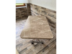 Resim Tekerlekli Orta Sehpa, Tekerlekli Sehpa, Pratik Orta Sehpa,krom 70X110CM Masa, Tekerli Sehpa 