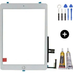 Resim Apple Uyumlu iPad 6.nesil A1893-a1954 Hk Home Tuşlu Dokunmatik Beyaz + Montaj Seti 