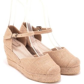 Resim Star Tombis Gerçek Elişi Burnu Hasır Platformlu Dolgu Topuk Keten Hasır Espadril Handmade Hasır 