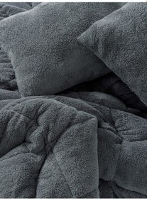 Resim Cotton Box Tek Kişilik Peluş Yorgan Seti Gri 155x215 Cm 