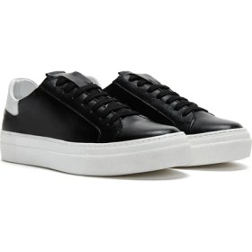 Resim Derimod Kadın Siyah Bağcıklı Kalın Tabanlı Deri Sneaker 26PFD290418 