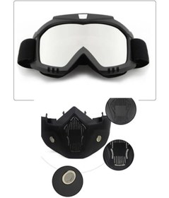Resim AnkaShop Cross Motosiklet Bisiklet Gözlüğü Açık Kask Maskesi Süngerli Bant Lastikli Jet Maske Aynalı Cam 