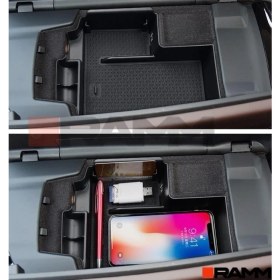 Resim Ramm Bmw Kol Dayama Saklama Kutusu Pvc Siyah 