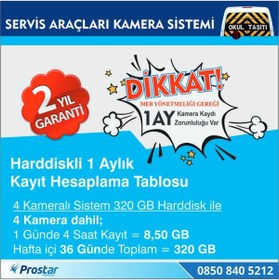 Resim Harddisk Hariç Okul Servisi Araç Kamera Seti 