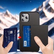 Resim Zırh Kaydırma Kart Telefon Kılıfı iPhone 15 14 13 Pro Max için Funda Kart Yuvaları Tutucu Kapak iPhone 15 pro max 14 13 Kılıf Capa 