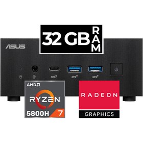 Resim Asus PN52 Amd Ryzen 7 5800H 32GB 512GB SSD Windows 10 Pro Mini Masaüstü Bilgisayar BBR758HD26 