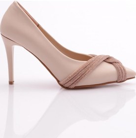 Resim Dgn Ysf-06 Kadin Silver Taşli Burgu Bantli Abiye Ayakkabi YSF-06-1563-R1806 Ten Rengi 