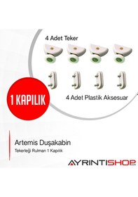 Resim Ayrıntıshop Artemis Duşkabin Teker Makarası 4 Lu Set Gri 