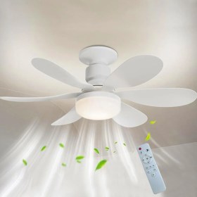 Resim Helios E27 Duy Uyumlu 30W Led Aydınlatmalı 5 Pervaneli Tavan Vantilatörü - Pratik ve Şık Serinletici 
