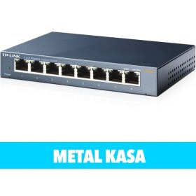 Resim TP-Link Tp-Lınk TL-SG108, 8 Port, Gigabit, Yönetilemez, Metal Kasa, Masaüstü Switch 