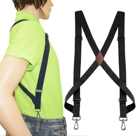 Resim Erkekler İçin Trucker Jartiyerleri, 2 Çıtçıtlı Geniş X-sırt Jartiyerleri, Erkek Ayarlanabilir Elastik Jartiyerler, Pantolon Destekleri 