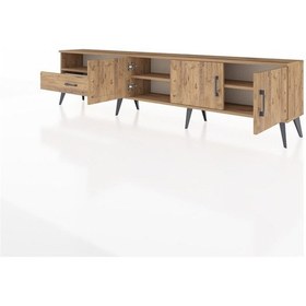 Resim Arges Tv Ünitesi 3 Raflı Tek Çekmeceli 3 Kapaklı 220x30x51 Çam-çam Atlas Çam/atlas Çam - Atlas Çam 