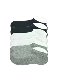 Resim 6 Adet Çocuk Sneaker Patik Çorap Siyah Beyaz Gri Çok Renkli 