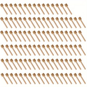 Resim 100 adet Mini Ahşap Bal Kaşığı, Bal Uzun Sap Ahşap, Bal Kavanozu Malzemeleri, Süt Çay Karıştırma Çubuğu, Tatlı Araçları, Mutfak Aletleri 