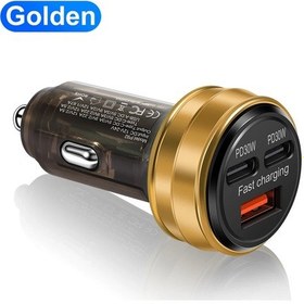 Resim 30w Hızlı Şarj Cihazı 3 Bağlantı Noktalı Pd Usb Araç Şarjı Cep Telefonu Tip-c Yellow 02 