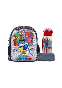 Resim Pj Masks Lisanslı Anaokulu Çantası Çift Gözlü Kalemlik Lisanslı Matara Mavi MAvi 