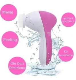 Resim Pilli Yüz Cilt Temizleme Cihazı Siyah Nokta Peeling Fırça Seti Vücut Yüz Bakımı Masaj Aleti ( Lisinya ) 