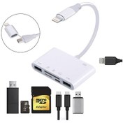 Resim Aj-108pro 6'sı 2 Arada Usb-c / Type-c 8 Pin Arayüz Çok Fonksiyonlu Kamera Kartı Okuyucu Beyaz 