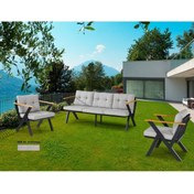 Resim Dekoroom's Zeta 3 1 1 Balkon Takımı, Bahçe Mobilyası, Çay Seti, Kafe Oturma Grubu, Teras Koltuk Takımı 