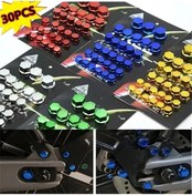 Resim Turcoshop11 30lu Motosiklet Modifikasyon Aksesuar Seti Abs Plastik Dekoratif Somun Kapakları Vida Başlığı 