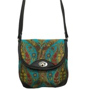 Resim Özel Tasarım Kilim Desenli Postacı Çantası Çok Renkli 