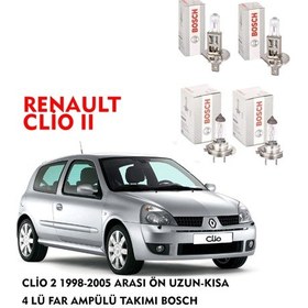 Resim CLİO 2 2004 MODEL ÖN UZUN-KISA 4 LÜ FAR AMPÜLÜ TAKIMI BOSCH 