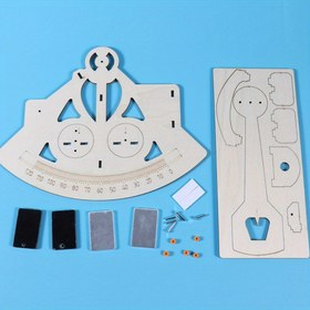 Resim DIY Denizcilik Ölçüm Alet Seti - 1 Ahşap Sextant Modeli ile Işık Refraksiyonu, Gençler için Eğitici Bilim El Sanatları, STEM Öğrenme Kiti | Eğitici El Sanatları | Dayanıklı Ahşap Malzeme 