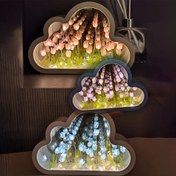 Resim 1 adet LED El Yapımı DIY Yaratıcı Lale Dekoratif Işık Hediyesi, Lale Çiçeği Deniz Atmosferi Işık Hediyesi, Masaüstü, İç Mekan, Yatak Odası, Parti, Cadılar Bayramı, Noel, Doğum Günü, Mezuniyet Topu Süsleme Işığı için Uygun 