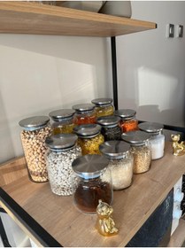Resim LİNGO HOME 12'li Metal Kapaklı Kavanoz Seti -etiketli-baharatlık Erzak Bakliyatlık - 500 ml , 750 ml , 1300 ml 