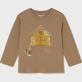 Resim Mayoral Erkek Bebek Baskılı Sweatshirt Kahverengi 