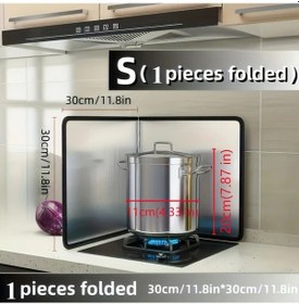 Resim Dream011 Gümüş Rengi Paslanmaz Çelik Katlanır Ocak Koruyucu Set - Isıya Dayanıklı, Yapışmaz 2'li Panel 