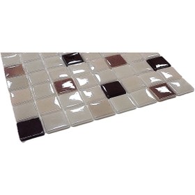 Resim MozaiKristaL Tüm yüzeyleri için 38x38mm P.Krem-P.Kahve-Kahve 31.5x51.5cm Fileli Cam Mozaik (10 File=1 m2 Fiyatı) 