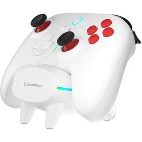 Resim Rampage Hydra Pro Bluetooth + 2.4 Ghz Şarj İstasyonlu RGB Joypad Oyun Kolu Beyaz 
