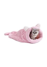 Resim Yumuşak Kedi Tüneli, Uyku Tulumu, Pembe Renk, Rahat Açik Mavi 