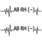 Resim Bt48S Kalp Ritmi Desenli Ab Rh Negatif Kan Grubu Etiketi 2Li Set 