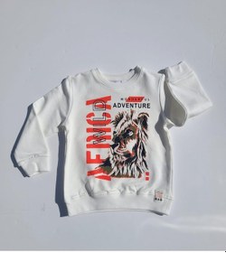 Resim Nk Kids Erkek Çocuk Pamuklu Aslan Baskılı Sweatshirt-11226-krem Krem 