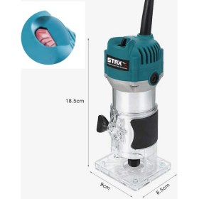 Resim Staxx Power Staxx Pro 1600W Devir Ayarlı Formika Traşlama Freze Makinesi 6mm Pens Alüminyum Alaşım 