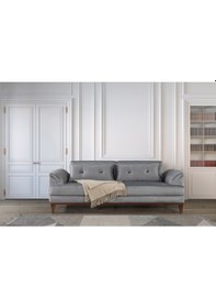 Resim Madrid Yataklı Üçlü Kanepe Babyface Açık Gri 