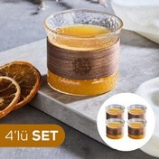 Resim 4'lü Set Ahşap Gövdeli Cam Bardak 180 Ml Vienev
